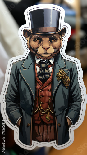 Anthropomorphic Gentleman Cat in Victorian Attire Illustration   © Keyser the Red Beard