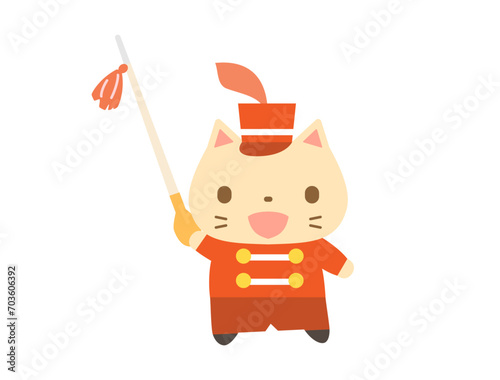 指揮杖をもった猫さんのイラスト