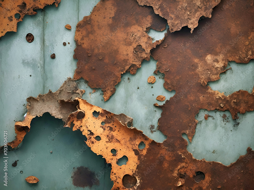 Rusted Metal Surface With Holes, Weathered and Worn Texture Background Rusted Metal Surface With Holes, Weathered and Worn Texture Background