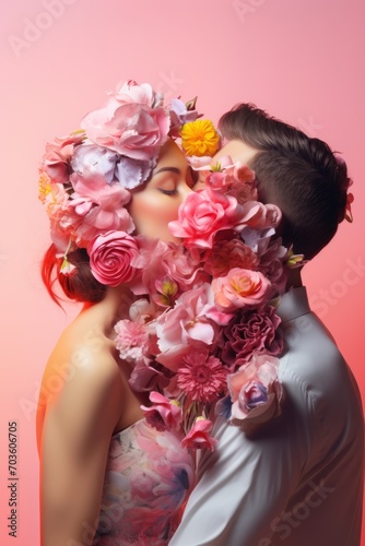 Blind Love's Kiss. Abstract Digital Art Illustrating Romance