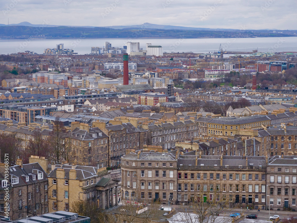 Edinburgh view of city and ocean