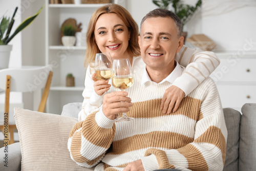 Mature couple with glasses ...