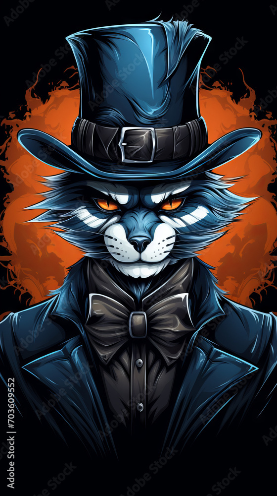 An anthropomorphic wolf wearing an elegant top hat and bow tie. An anthropomorphic wolf wearing an elegant top hat and bow tie.