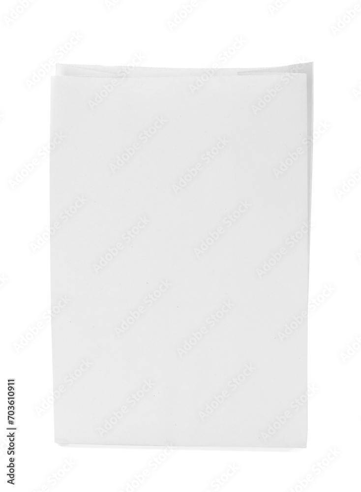 One new paper bag isolated on white One new paper bag isolated on white