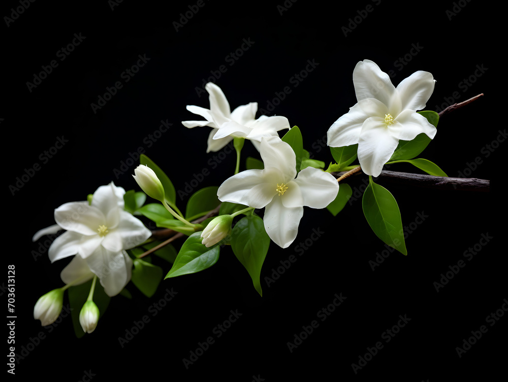 Jesmine flower in studio background, single jesmine flower, Beautiful flower images