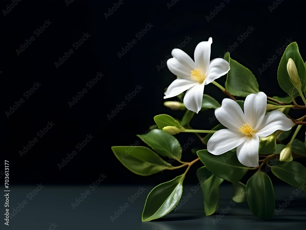 Jesmine flower in studio background, single jesmine flower, Beautiful flower images