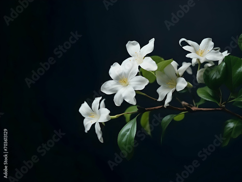 Jesmine flower in studio background, single jesmine flower, Beautiful flower images