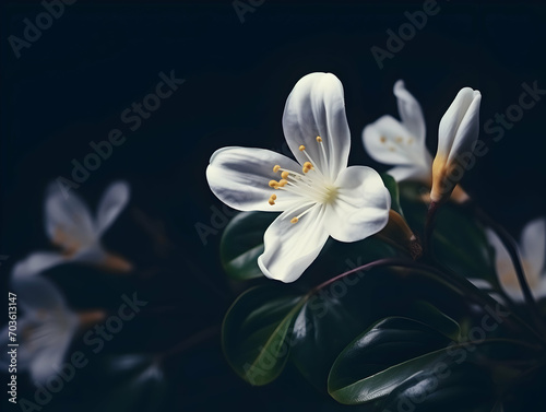 Jesmine flower in studio background, single jesmine flower, Beautiful flower images © Akilmazumder