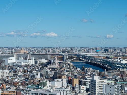 東京都北区王子の北とぴあの展望フロアからの眺め 東側方面