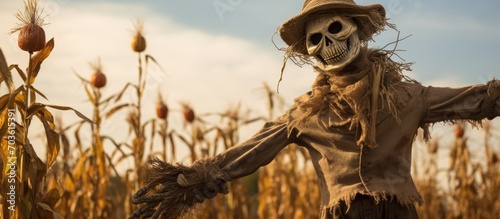 Life-sized scarecrow figure. photo