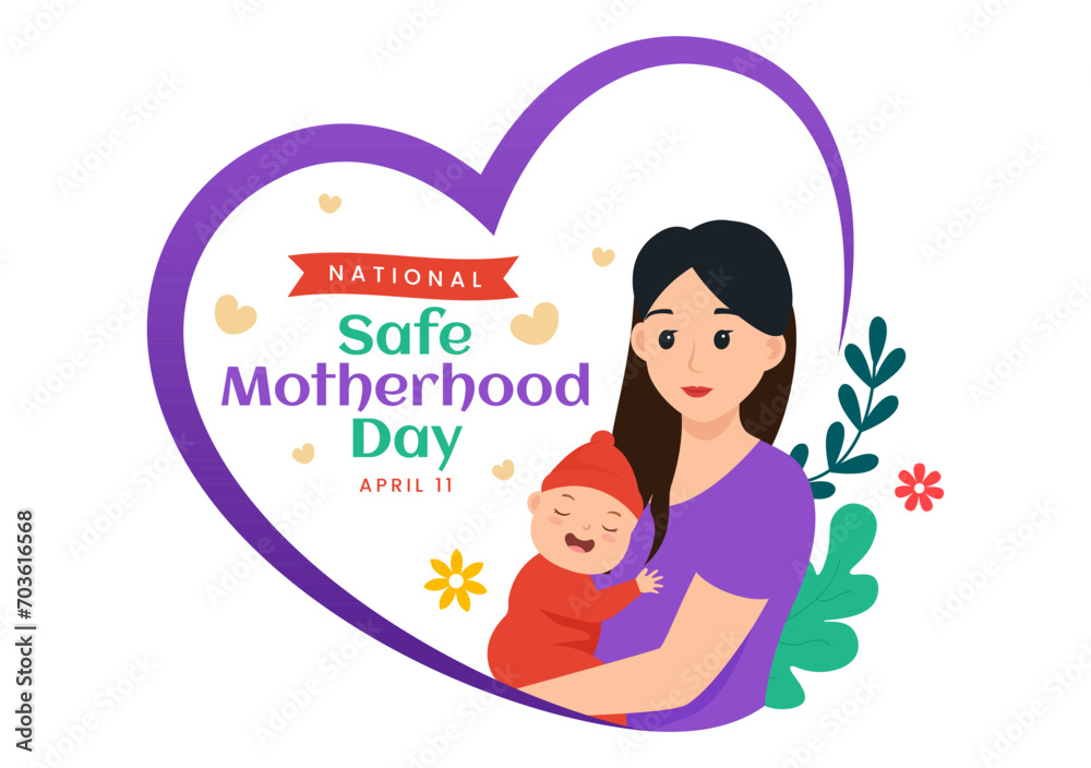 National Safe Motherhood Day Vector Illustration on 11 April with Pregnant Mother and Kids for the Healthcare of Women and Maternity Facilities National Safe Motherhood Day Vector Illustration on 11 April with Pregnant Mother and Kids for the Healthcare of Women and Maternity Facilities