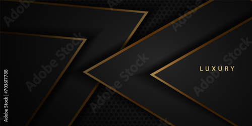 Abstract luxury black and gold color background