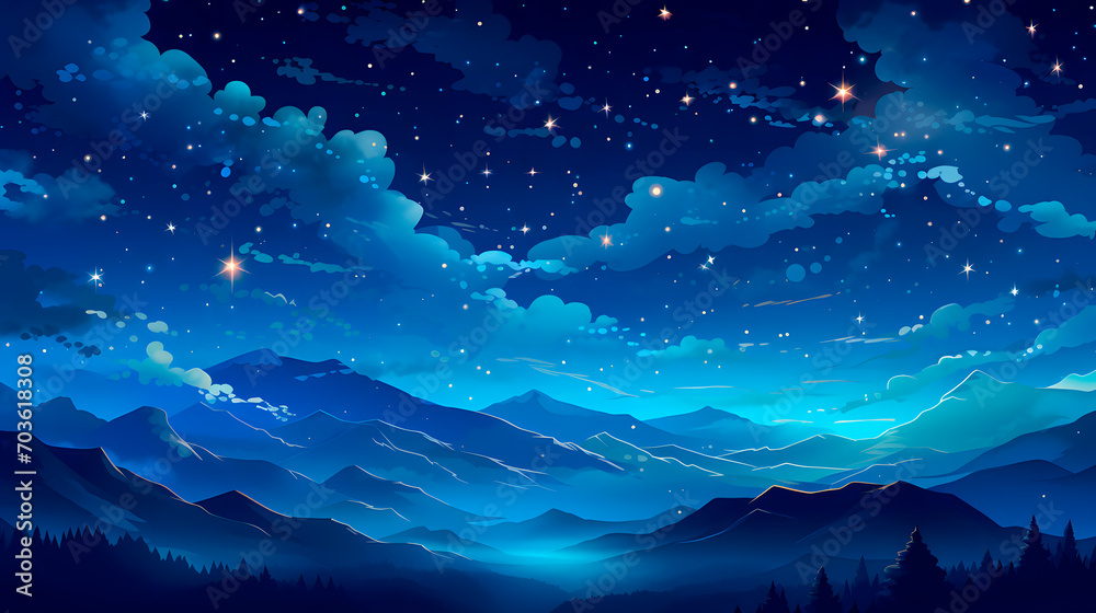 sky background with many stars, sky full of stars - obrazy, fototapety, plakaty 