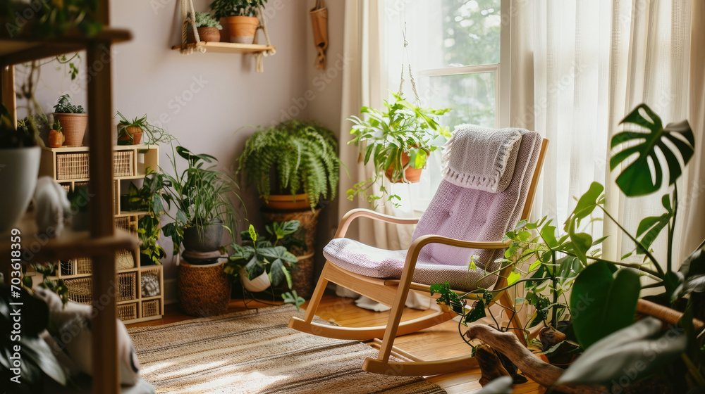 Lilac Lullabies: Serene Nursery with Soft Rocker Lilac Lullabies: Serene Nursery with Soft Rocker