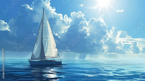 Sailing Adventure: Sailboat on Transparent Background