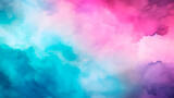 magenta teal mint cyan white abstract watercolor. Colorful art background. Light pastel. Brush splash daub stain grunge. Like a dramatic sky with clouds