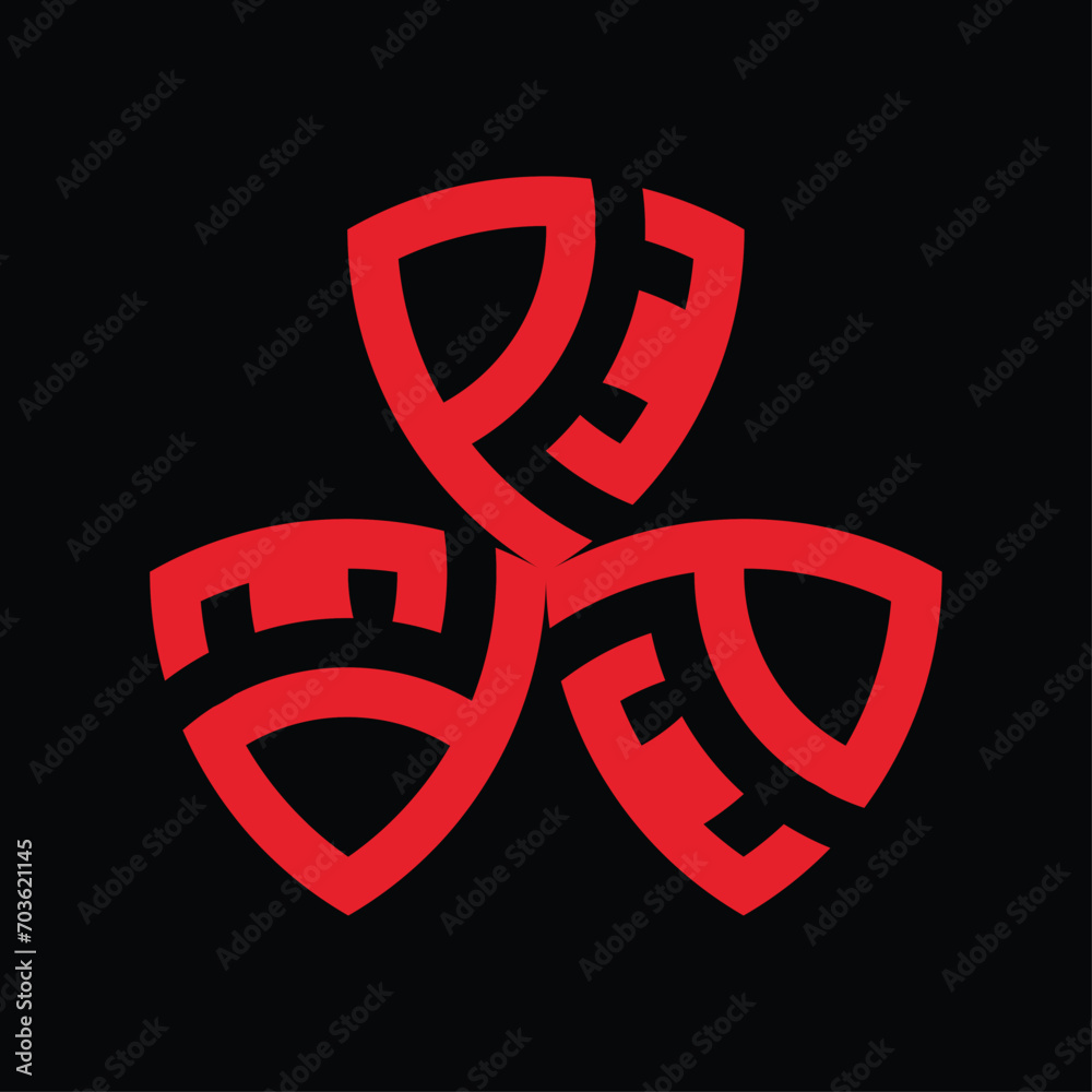 the shield's monogram design forms the letters the shield's monogram design forms the letters