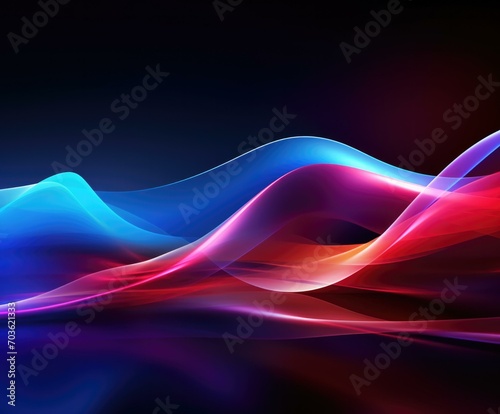 Abstract background with colorful waves. Generative AI.