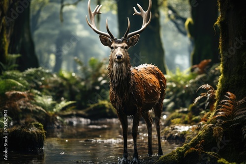 deer in tropical forest photo