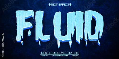 Cartoon Blue Fluid Editable Vector 3D Text Effect