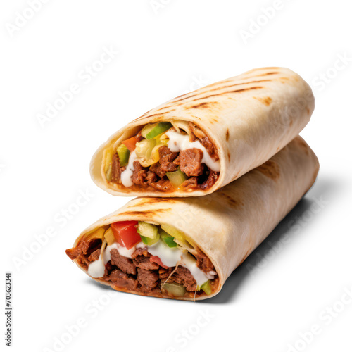 Shawarma sandwich isolate on transparency background png 