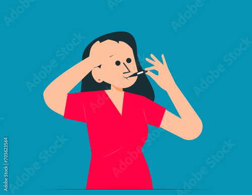 A person who is abnormally anxious about their health. Hypochondriac vector concept