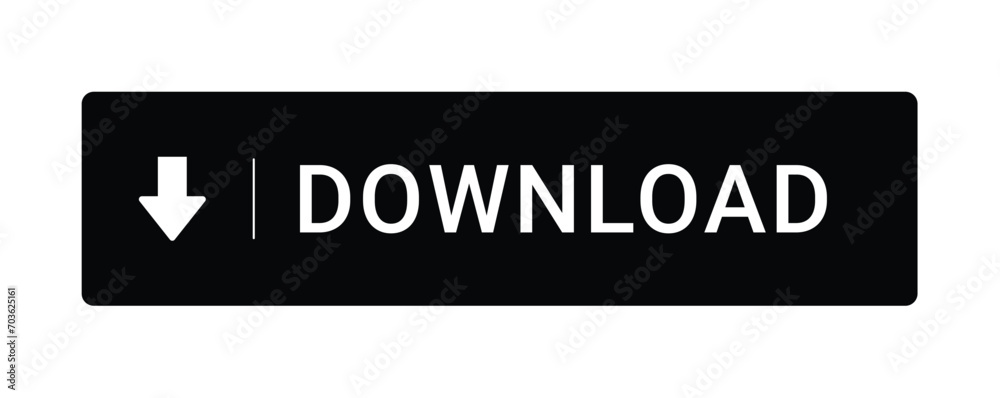 Black download button with download icon isolated on a white background. black download button PNG - obrazy, fototapety, plakaty 