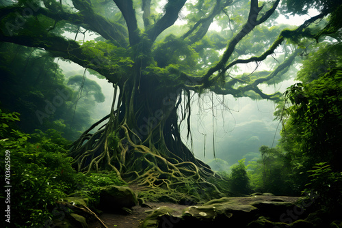massive tree, huge tree, big trree, massive jungle tree, biggest tree in the world © MrJeans