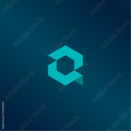 Letter Q Vector Origami Logo icon. Abstract Design template element logo icon