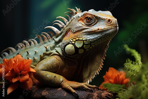 iguana in tropical forest