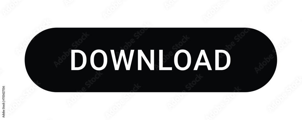 Black download button with download icon isolated on a white background. black download button PNG - obrazy, fototapety, plakaty 