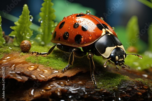 Ladybug tropical forest wildlife focus dynamic 4K Ultra HD © akimtan