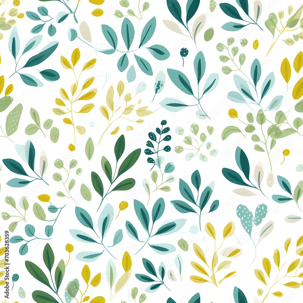 The seamless pattern adorable leaves