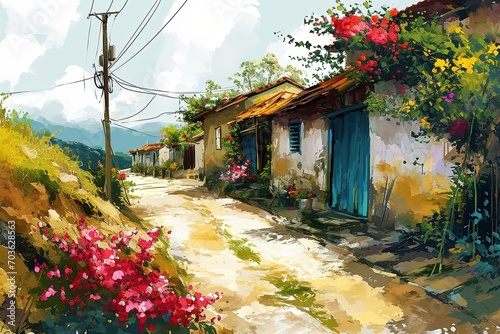Spring in the Asian countryside