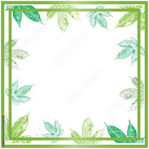Floral background tamplate border  illustration , hand drawn stamp leaf 