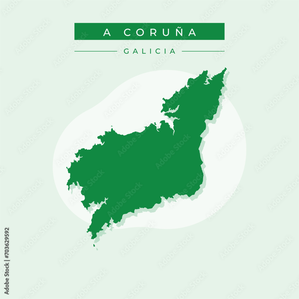 Vector illustration vector of A Coruna map Spain