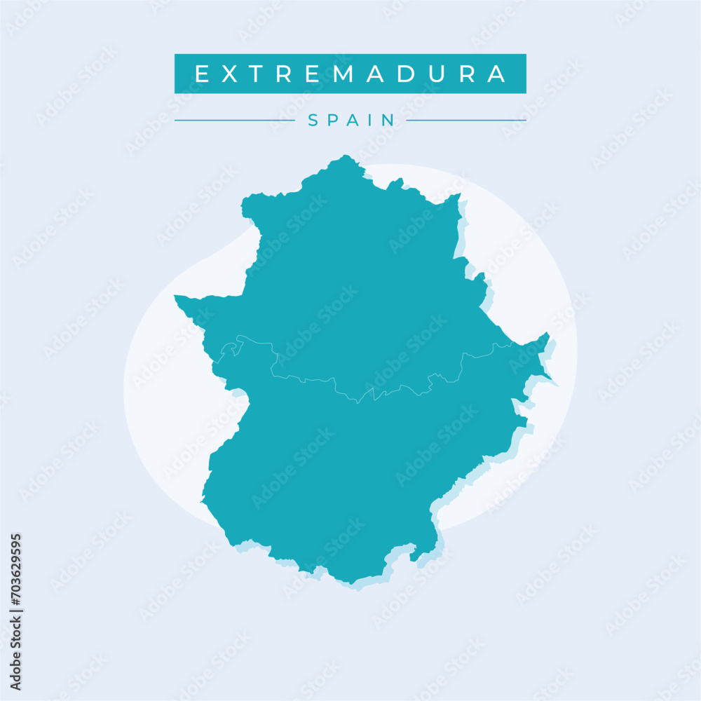 Vector illustration vector of Extremadura map Spain