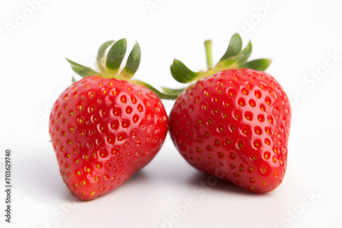 Sweet strawberry on white background. Neural network AI generated art