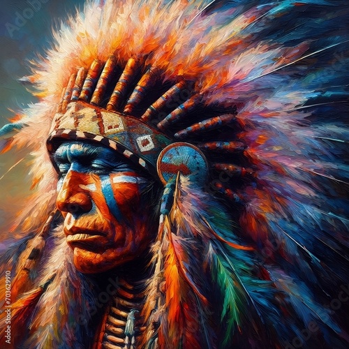 Retrato de Joven Indio Nativo Americano