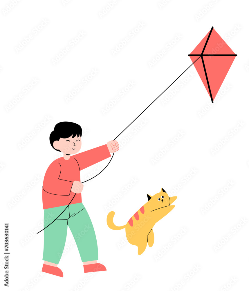 Obraz premium spring activity people vector cute
