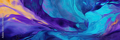 purple and turquoise abstract swirl wallpaper, generative AI