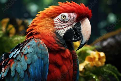 Macaw in tropical forest © akimtan