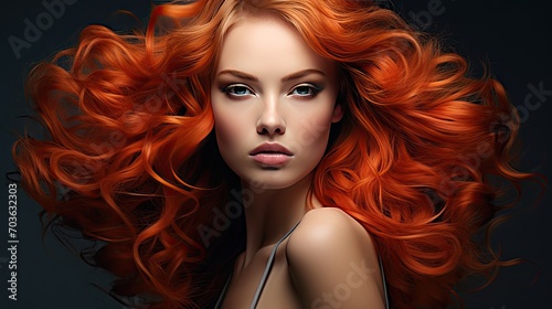 Portrait of a young beautiful woman with bright and colorful hairstyle, showing individuality and creativity. Generative AI