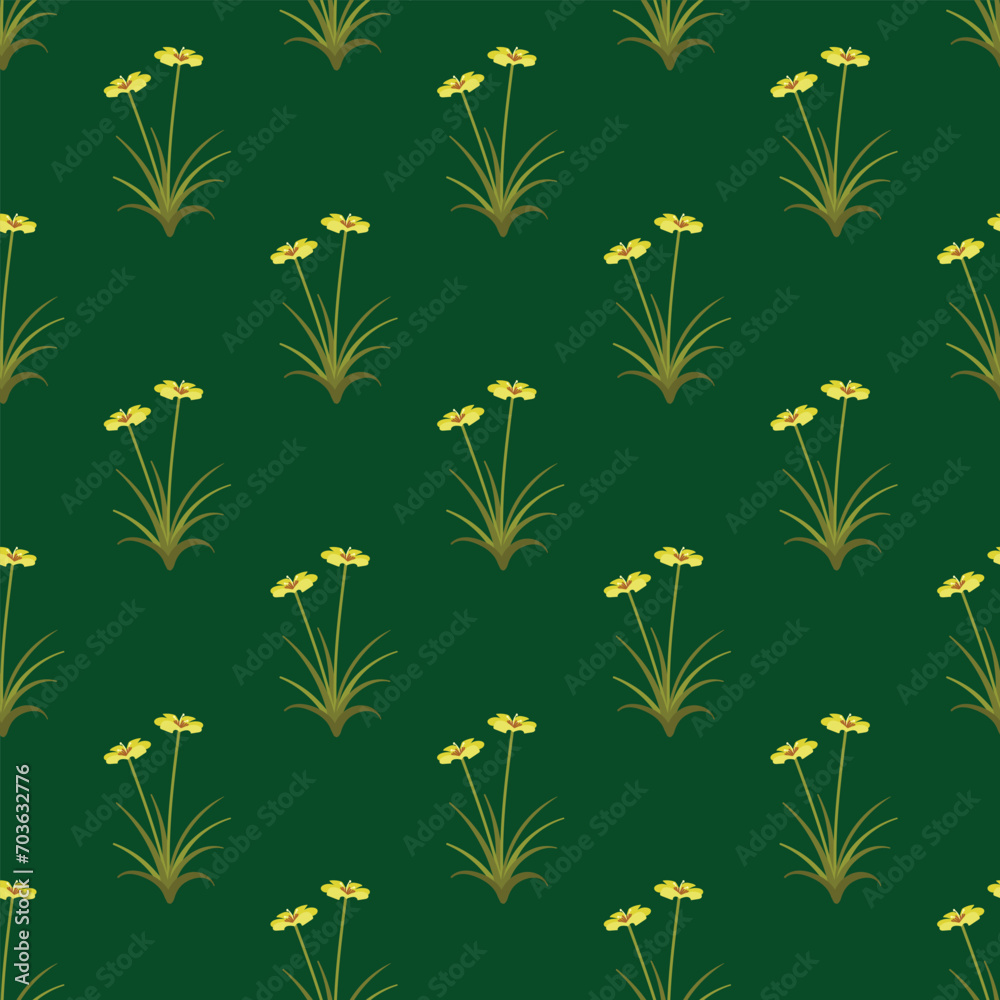 Free vector blooming flowers vector green pattern background vintage style
