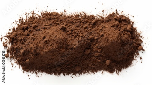 Dirt, soil pile isolated on white background, top view isolated on white background,. Created using Generative AI Technology photo