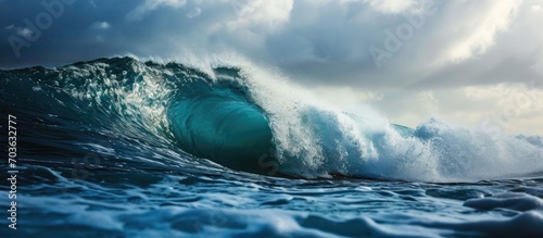 Beautiful wave for barrel surfing  ocean water  and aquatic sport media.