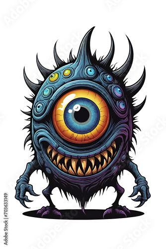 Monster eyes on transparent background
