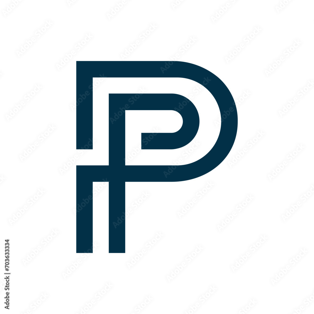 Fototapeta premium Monogram P design vector logo. Monogram initial letter mark P logo design. Monogram design vector logo. Monogram initial letter mark P logo design. Simple P monogram. Monogram P design logo