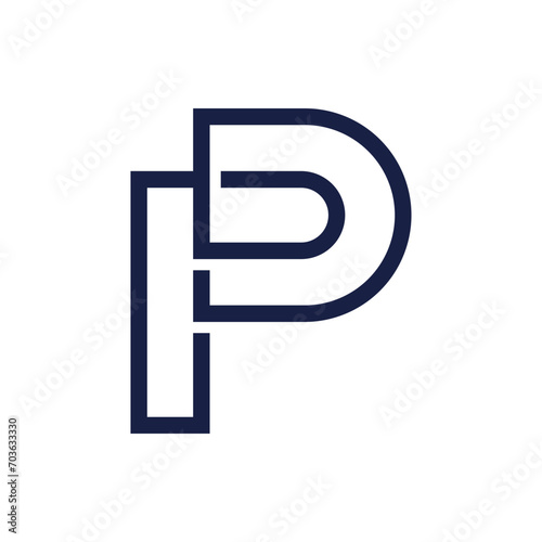 Monogram P design vector logo. Monogram initial letter mark P logo design. Monogram design vector logo. Monogram initial letter mark P logo design. Simple P monogram. Monogram P design logo