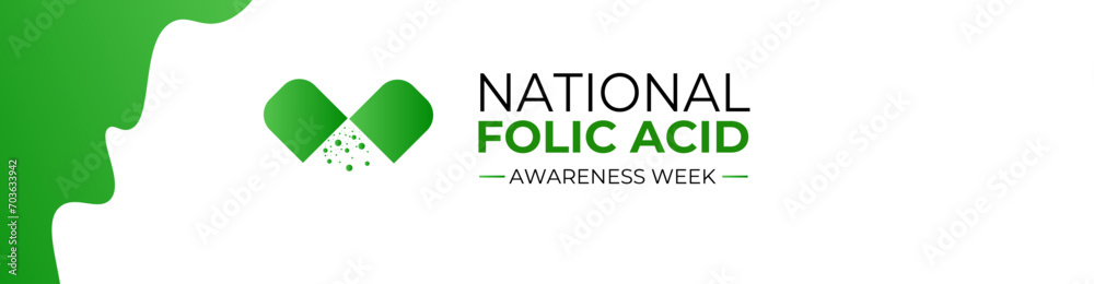 National Folic Acid Awareness Week. January is National Folic Acid Awareness Week. suit for banner, greeting card, cover, brochure, flyer, website, Ads, poster with background. Vector illustration National Folic Acid Awareness Week. January is National Folic Acid Awareness Week. suit for banner, greeting card, cover, brochure, flyer, website, Ads, poster with background. Vector illustration